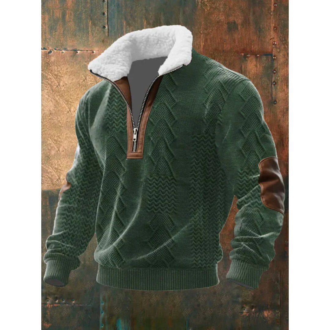 Spencer | Men's High-Neck Fleece Jumper, Warm Layering Jumper | The Dress Cellar