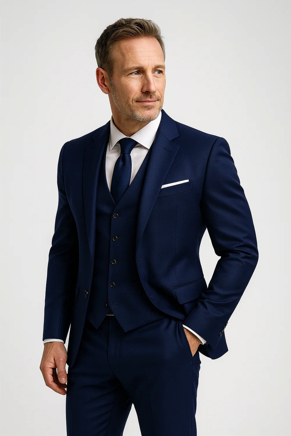 Gregory | Men's Three-Piece Tailored Suit with Vest, Formal Blazer Suit | The Dress Cellar