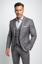 Gregory | Men's Three-Piece Tailored Suit with Vest, Formal Blazer Suit | The Dress Cellar