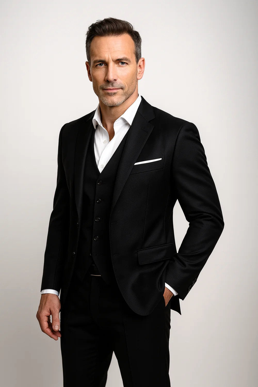 Gregory | Men's Three-Piece Tailored Suit with Vest, Formal Blazer Suit | The Dress Cellar