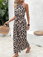 Stella | Women's Leopard Print Neckholder Jumpsuit - image 2