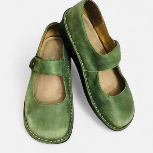 Stephanie | Women's Orthopedic Comfort Flats - Green