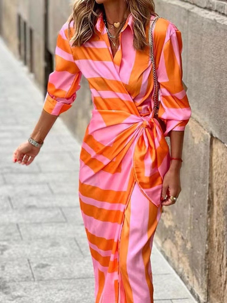 Summer | Women's Bold Summer Dress - Orange pink
