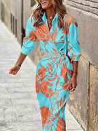 Summer | Women's Bold Summer Dress - Blue white