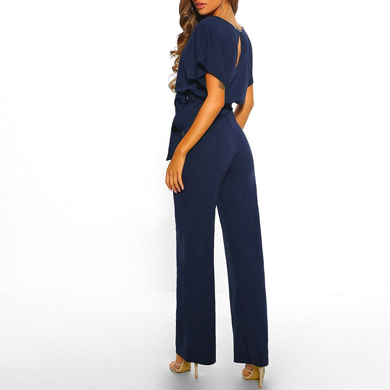 Sutton | Women's Tie-Front Batwing Jumpsuit - image 8