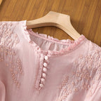 Suzanne | Women's Floral Button-Front Blouse - image 4