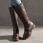 Sylvia | Women's Orthopedic Leather Knee-High Boots, Block Heel Autumn Boots | The Dress Cellar
