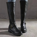 Sylvia | Women's Orthopedic Leather Knee-High Boots, Block Heel Autumn Boots | The Dress Cellar
