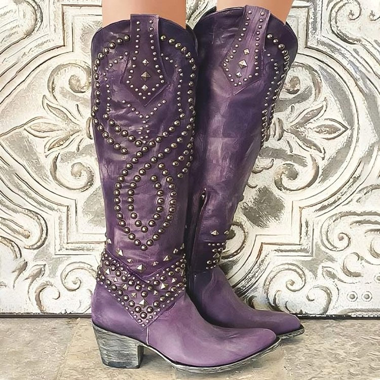 Taylor | Women's Orthopedic Knee-High Boots - Purple