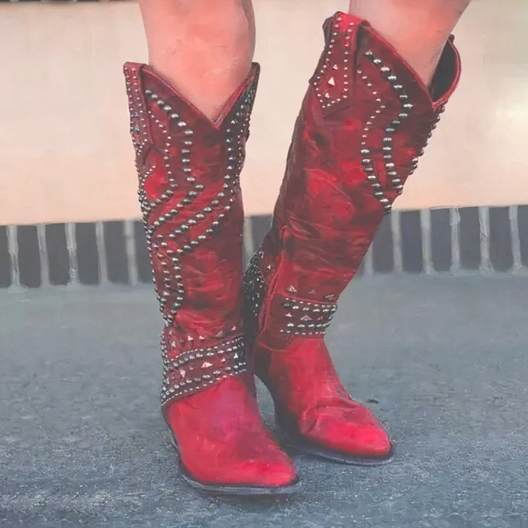 Taylor | Women's Orthopedic Knee-High Boots - Red
