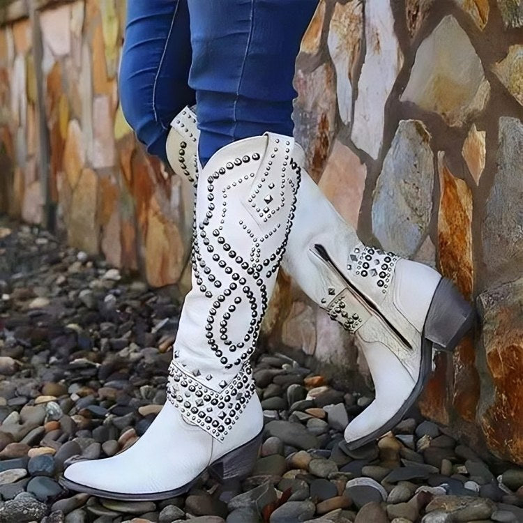 Taylor | Women's Orthopedic Knee-High Boots - White
