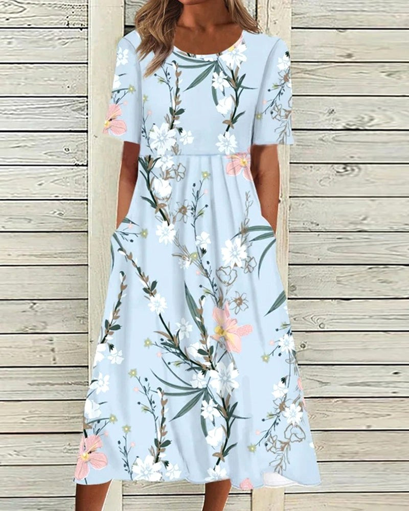 Teagan | Women's Printed Floral Midi Dress - image 8