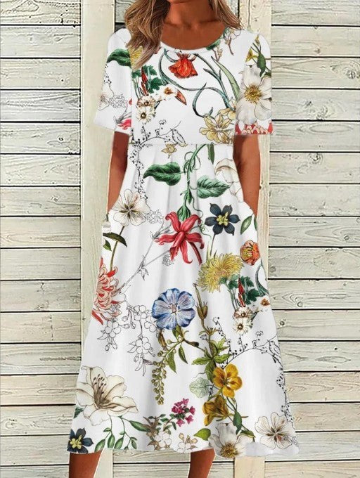Teagan | Women's Printed Floral Midi Dress - image 9