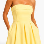Sage | Women's Pleated Midi Dress, Strapless Occasion Dress | The Dress Cellar