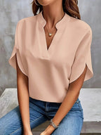 Thalia | Women's Tailored Long Sleeve Blouse - Pink