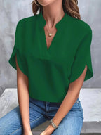 Thalia | Women's Tailored Long Sleeve Blouse - Green
