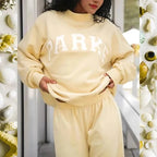 Thea | Women's Mock Neck Knit Sweatshirt, Varsity Letter Jumper | The Dress Cellar