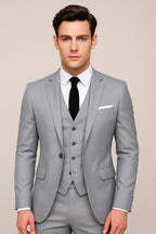 Theo | Men's Three-Piece Formal Suit, Jacket Waistcoat Trouser Suit | The Dress Cellar | Black