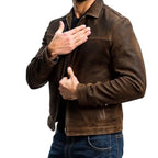 Patrick | Men's Leather Jacket, Zip-Front Fall Coat | The Dress Cellar