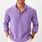 Thomas | Men's Linen Shirt with a Classic Collar – an Elegant Summer Shirt | The Dress Cellar