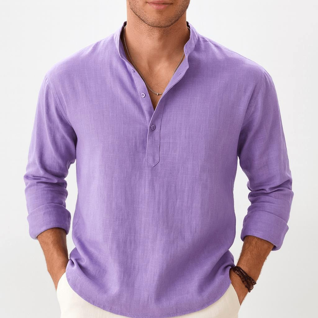 Thomas | Men's Linen Shirt with a Classic Collar – an Elegant Summer Shirt | The Dress Cellar