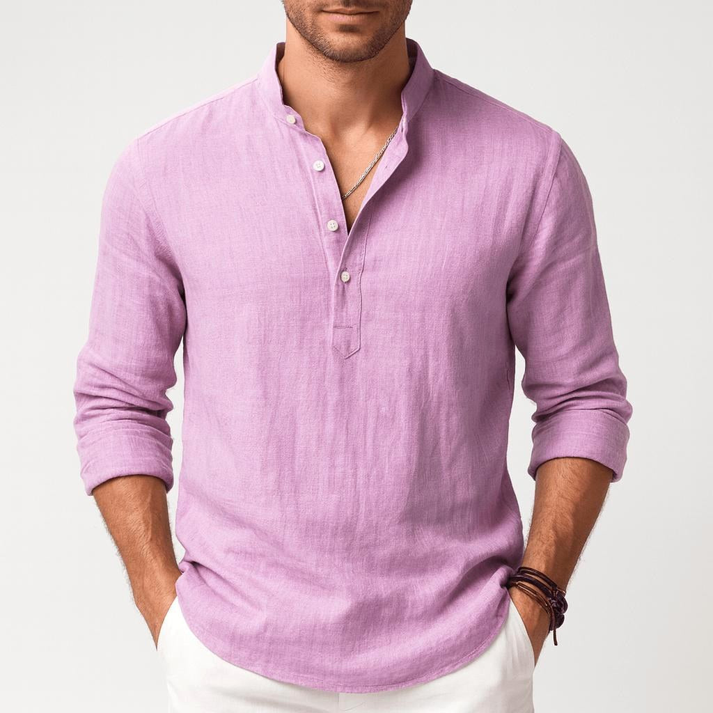 Thomas | Men's Linen Shirt with a Classic Collar – an Elegant Summer Shirt | The Dress Cellar