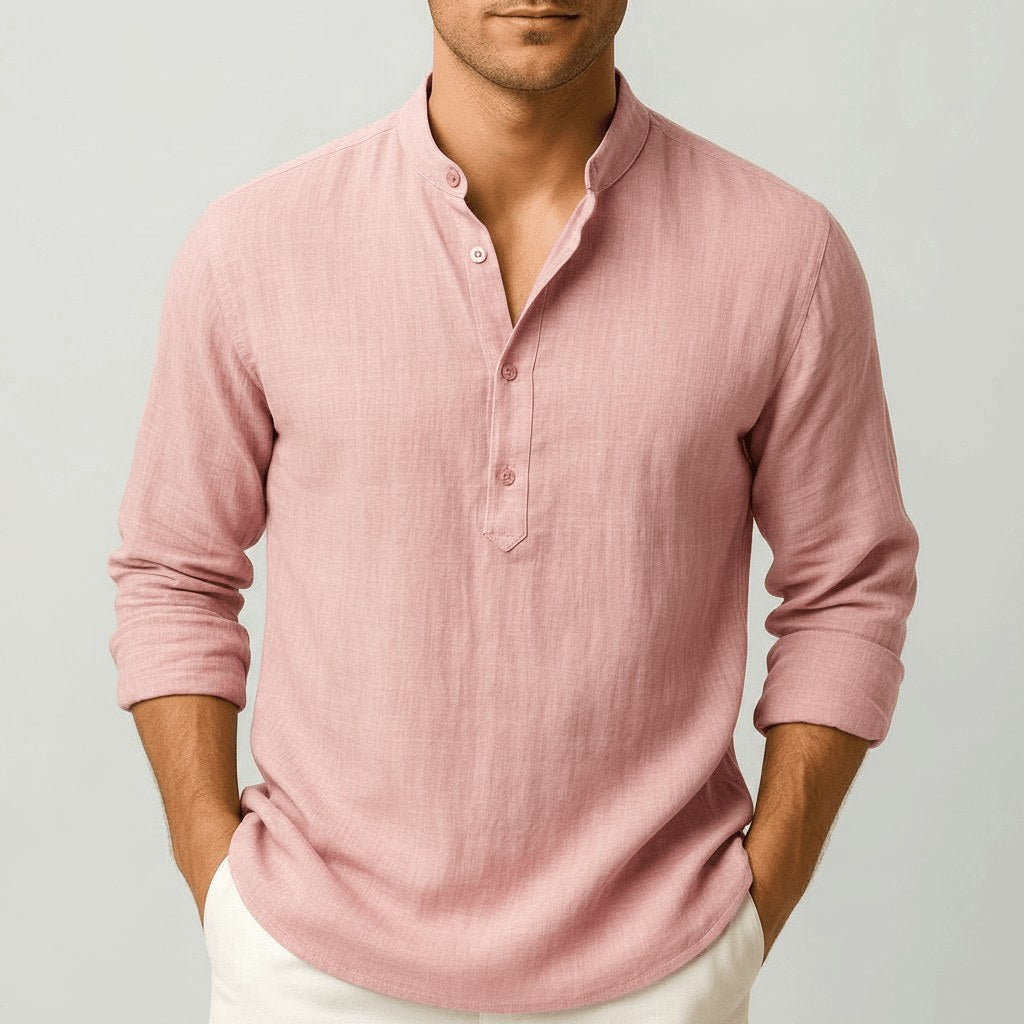 Thomas | Men's Linen Shirt with a Classic Collar – an Elegant Summer Shirt | The Dress Cellar