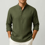 Thomas | Men's Linen Shirt with a Classic Collar – an Elegant Summer Shirt | The Dress Cellar
