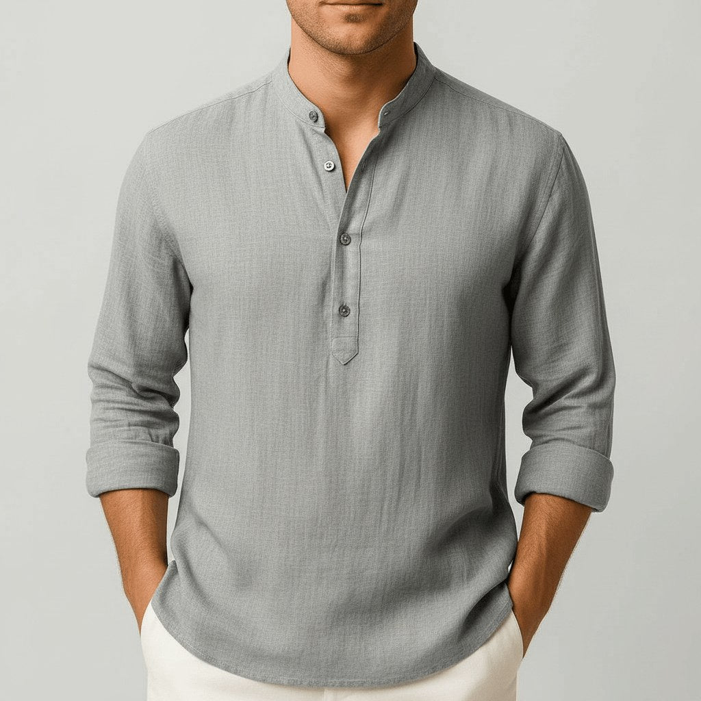 Thomas | Men's Linen Shirt with a Classic Collar – an Elegant Summer Shirt | The Dress Cellar