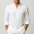 Thomas | Men's Linen Shirt with a Classic Collar – an Elegant Summer Shirt | The Dress Cellar