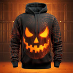 Trevor | Men's Halloween Graphic Hooded Sweatshirt, Seasonal Pullover Hoodie | The Dress Cellar | Dark Gray