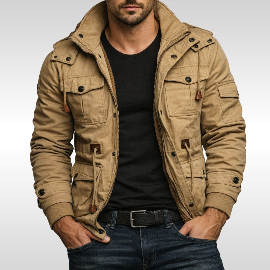 Trevor | Men's Insulated Winter Jacket, Practical Warmth Coat | The Dress Cellar | Khaki