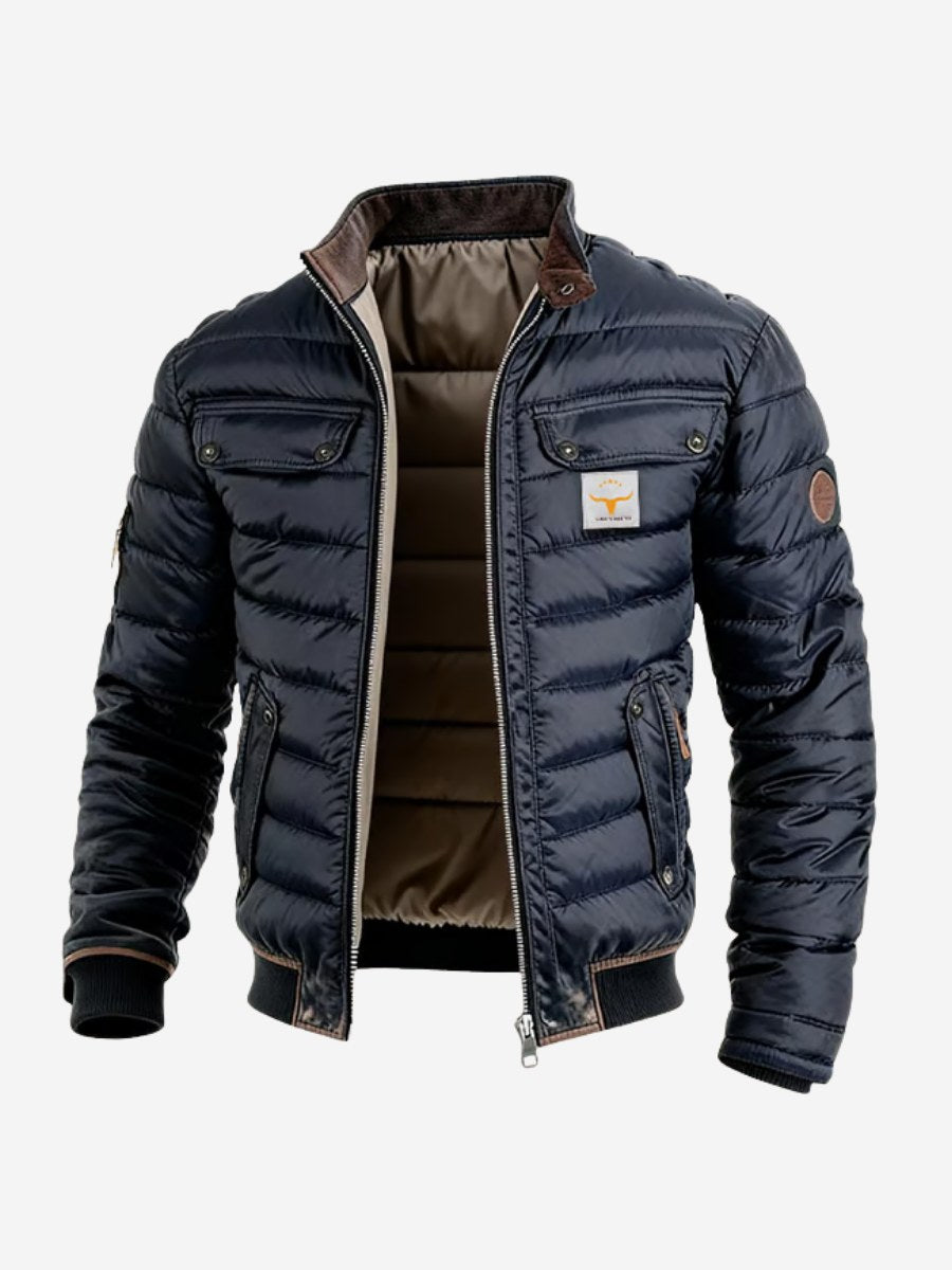 Trevor | Men's Quilted Jacket with Relaxed Fit, Lightweight Autumn Jacket | The Dress Cellar | Navy Blue