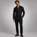 Tristan | Men's Checked Slim Fit Trousers, Smart Casual Trousers | The Dress Cellar | Dark Gray