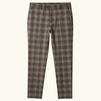 Tristan | Men's Checked Slim Fit Trousers, Smart Casual Trousers | The Dress Cellar | Khaki