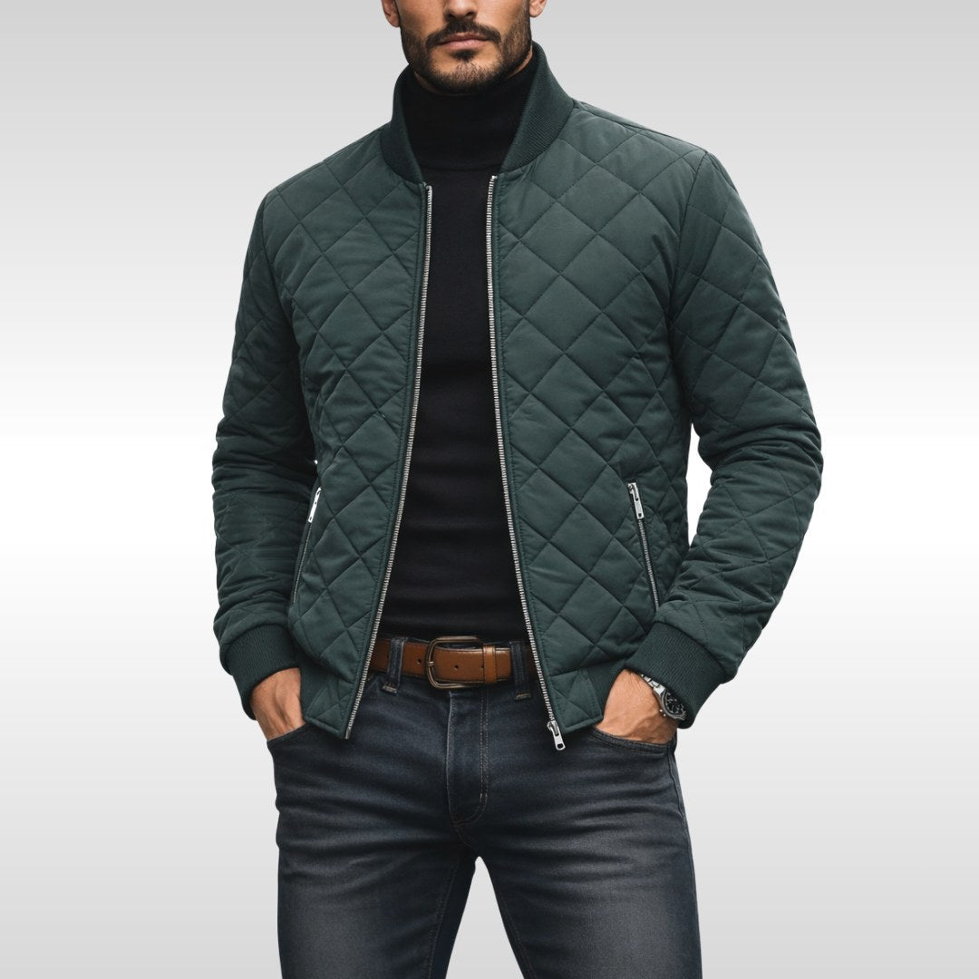 Tristan | Men's Quilted Jacket, Lightweight Autumn Coat | The Dress Cellar | Turquoise