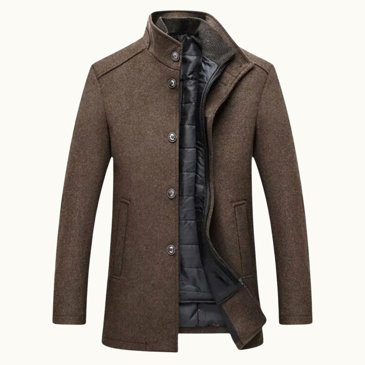 Tucker | Men's Wool Blend Tailored Trench Coat, Classic Formal Coat | The Dress Cellar
