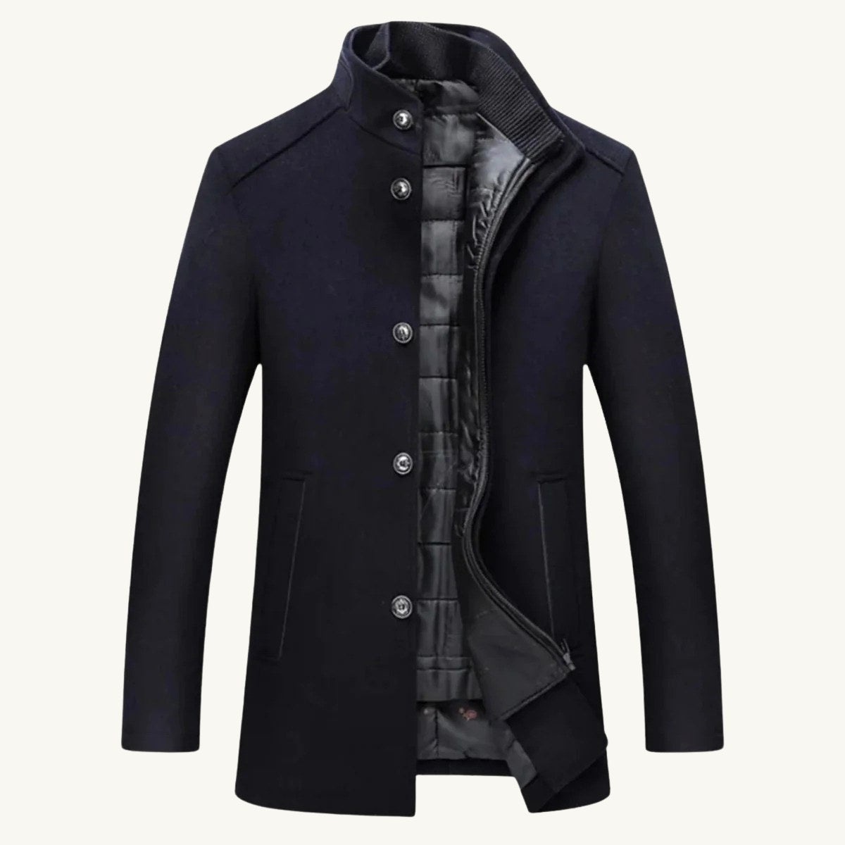 Tucker | Men's Wool Blend Tailored Trench Coat, Classic Formal Coat | The Dress Cellar
