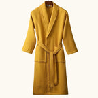 Tyler | Men's Cotton Waffle Lightweight Bathrobe, Spa Robe with Belt | The Dress Cellar | White