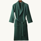 Tyler | Men's Cotton Waffle Lightweight Bathrobe, Spa Robe with Belt | The Dress Cellar