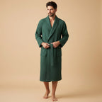 Tyler | Men's Cotton Waffle Lightweight Bathrobe, Spa Robe with Belt | The Dress Cellar