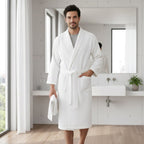 Tyler | Men's Cotton Waffle Lightweight Bathrobe, Spa Robe with Belt | The Dress Cellar