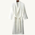 Tyler | Men's Cotton Waffle Lightweight Bathrobe, Spa Robe with Belt | The Dress Cellar