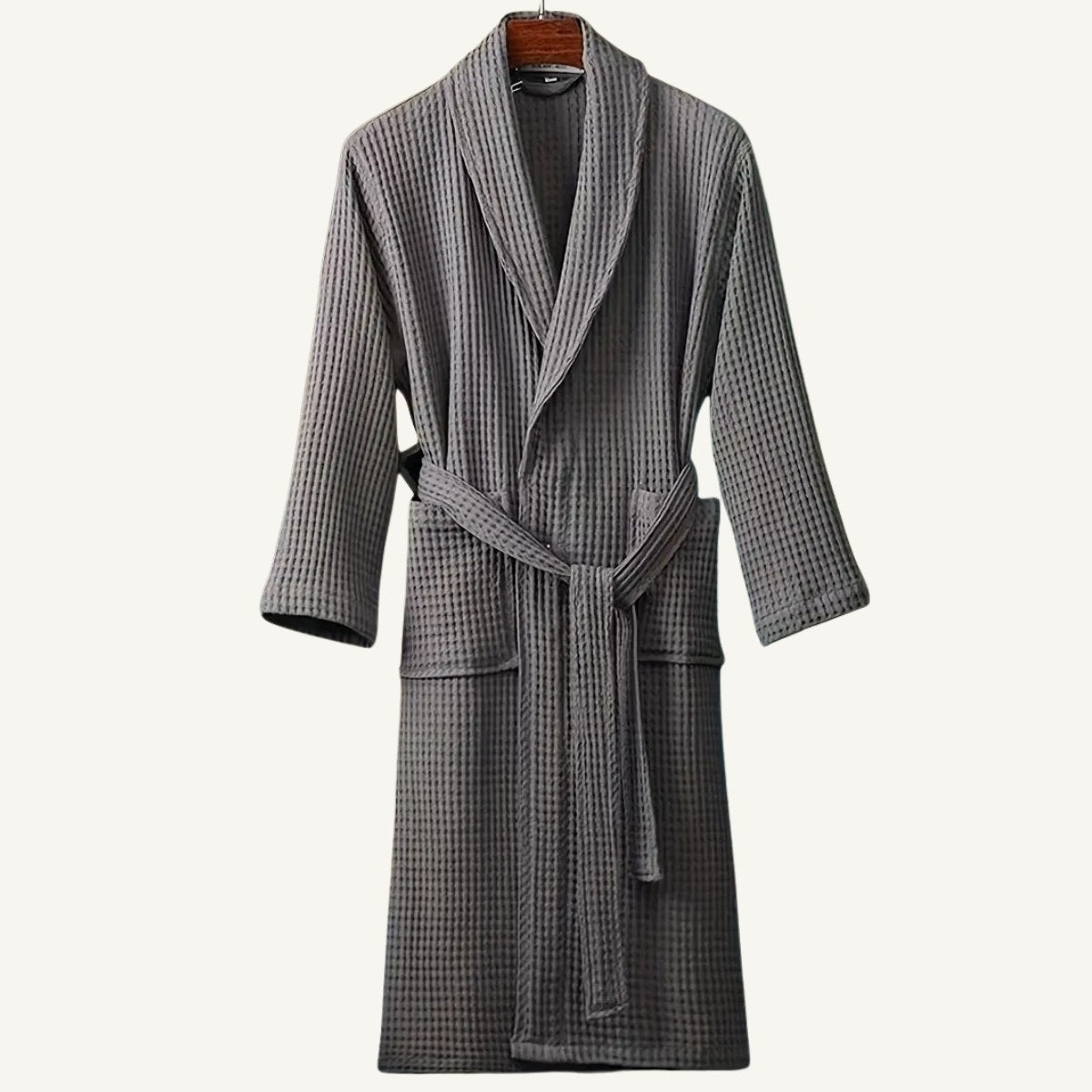 Tyler | Men's Cotton Waffle Lightweight Bathrobe, Spa Robe with Belt | The Dress Cellar