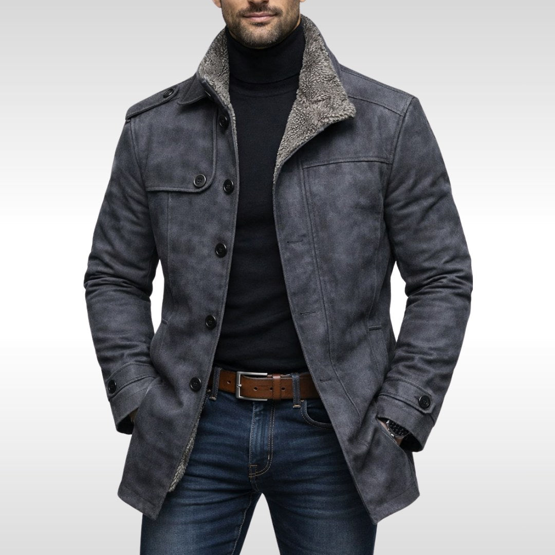 Tyler | Men's Fleece-Lined Coat, Warm Autumn Coat | The Dress Cellar | Grey