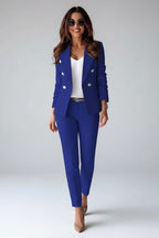 Valerie | Women's Tailored Blazer Suit, High-Waisted Trouser Suit | The Dress Cellar | Grey