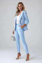 Valerie | Women's Tailored Blazer Suit, High-Waisted Trouser Suit | The Dress Cellar | Brown