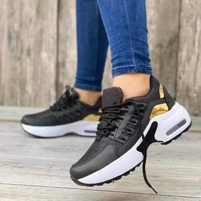 Victoria | Women's Orthopedic Sneakers with Cushioned Sole - Zwart