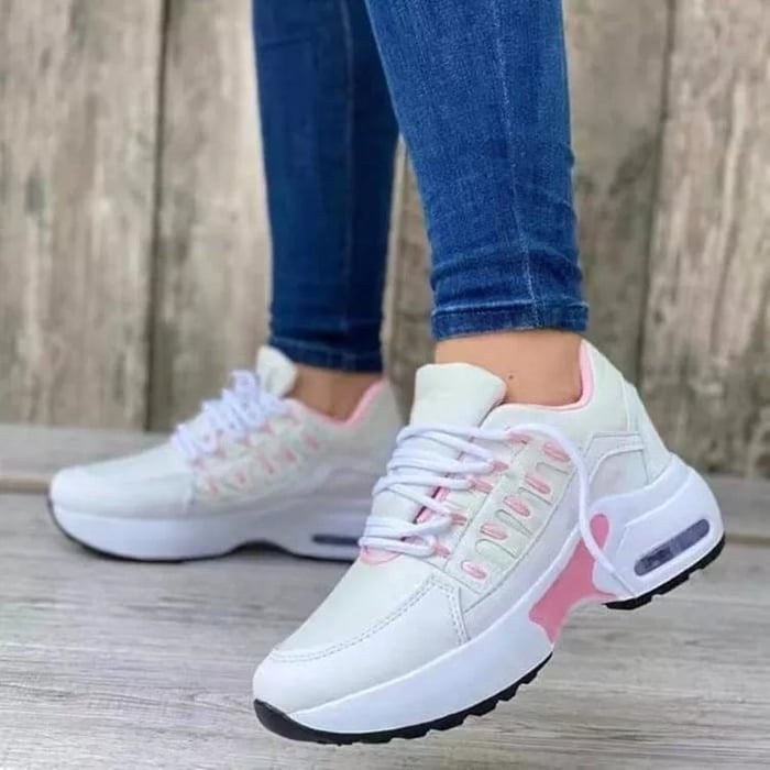 Victoria | Women's Orthopedic Sneakers with Cushioned Sole - Roze wit