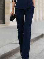 Faith | Women's Asymmetric Cut-Out Top and Wide-Leg Pants, Two-Piece Set | The Dress Cellar